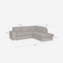 Sofá cama 3 plazas con chaise longue derecha con almacenaje Belka 