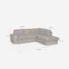 Sofá cama 3 plazas con chaise longue derecha con almacenaje Belka 