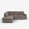 Sofá moderno 3 plazas con chaise longue izquierda tejido chenilla Kuvia Oferta