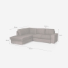 Sofá cama 3 plazas con chaise longue izquierda y almacenaje Veyro 
