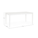Mesa de exterior moderna 160x90cm de aluminio Bizzotto Nebula Medidas