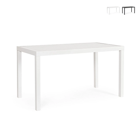 Mesa de exterior moderna rectangular 130x68cm de aluminio Bizzotto Hilde Promoción
