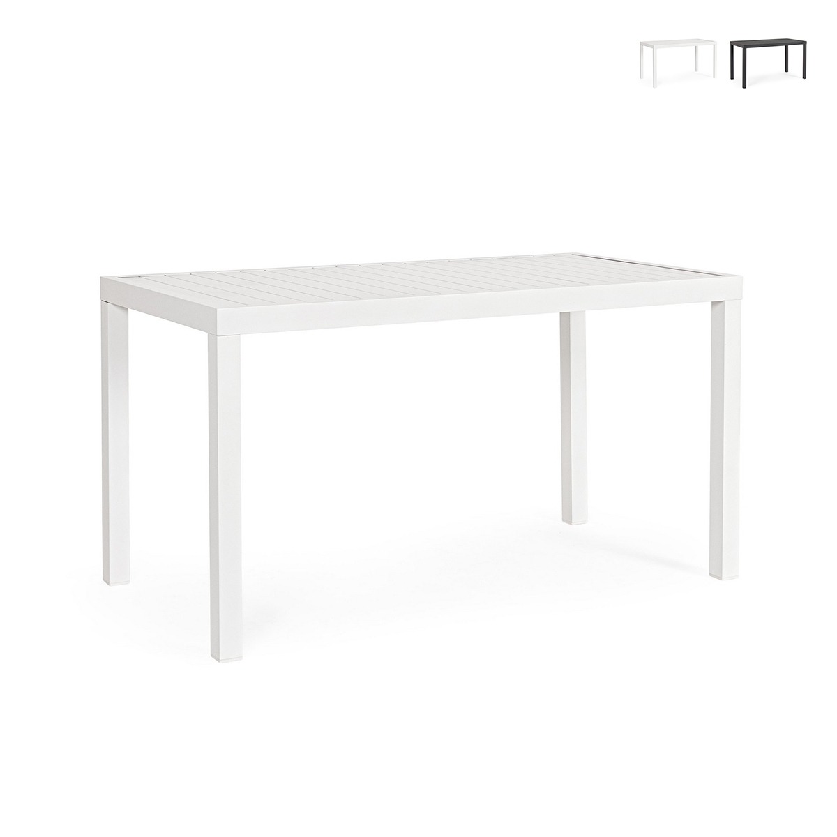 Mesa de exterior moderna rectangular 130x68cm de aluminio Bizzotto Hilde