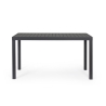 Mesa de exterior moderna rectangular 130x68cm de aluminio Bizzotto Hilde Medidas