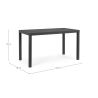Mesa de exterior moderna rectangular 130x68cm de aluminio Bizzotto Hilde Compra