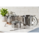 Batería de cocina con accesorios 8 piezas en acero inoxidable 18/0 Sovra Stock