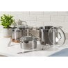 Batería de cocina con accesorios 8 piezas en acero inoxidable 18/0 Sovra Stock