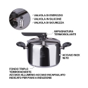 Olla a presión de 5L en acero inoxidable para inducción Nabo Modelo