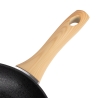 Set de 2 sartenes de aluminio antiadherente negro con mango de madera Fuji Venta