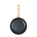 Set de 2 sartenes de aluminio antiadherente negro con mango de madera Fuji Descueto