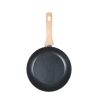 Set de 2 sartenes de aluminio antiadherente negro con mango de madera Fuji Descueto