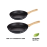 Set de 2 sartenes de aluminio antiadherente negro con mango de madera Fuji Oferta