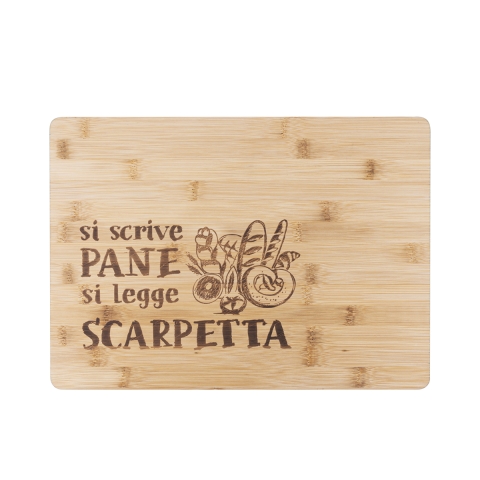 Tabla de cocina de madera 39x28cm Si scrive pane, si legge scarpetta Promoción