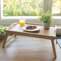 Bandeja de desayuno plegable de bambú con asas Kona Venta