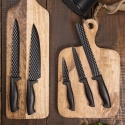 Bloque negro con 5 cuchillos de acero inoxidable efecto martillado Piko Venta