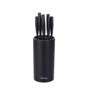 Bloque negro con 5 cuchillos de acero inoxidable efecto martillado Piko Oferta