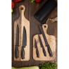 Bloque negro con 5 cuchillos de acero inoxidable efecto martillado Piko Stock