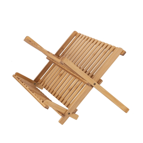 Escurreplatos y vasos plegable de bambú 45x28x25 cm Ravi Promoción