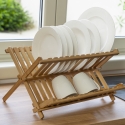 Escurreplatos y vasos plegable de bambú 45x28x25 cm Ravi Stock