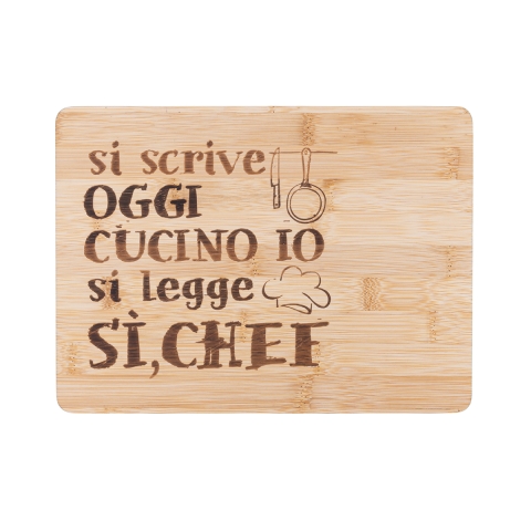 Tabla de madera 27x20 cm Se escribe hoy cocino yo, se pronuncia ¡Sí Chef! Promoción
