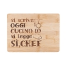 Tabla de madera 27x20 cm Se escribe hoy cocino yo, se pronuncia ¡Sí Chef! Promoción