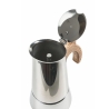 Cafetera moka 6 tazas de acero inoxidable con mango efecto madera Riko Oferta