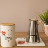 Cafetera 4 tazas de acero inoxidable con mango efecto madera Riko Venta