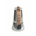 Cafetera 4 tazas de acero inoxidable con mango efecto madera Riko Oferta