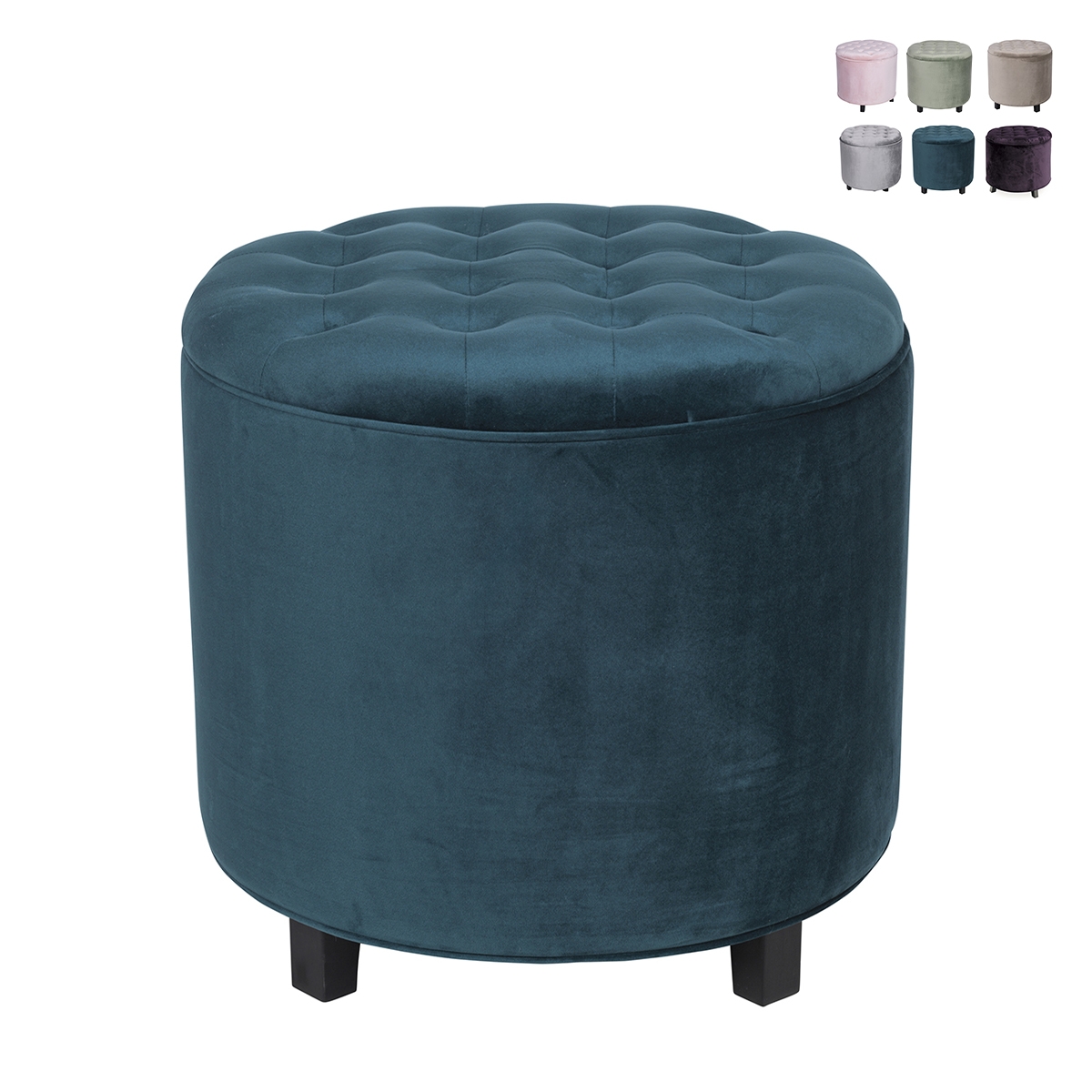 Puf contenedor redondo multiusos vintage Kursa