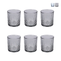 Set de 6 vasos de vidrio 340 ml con superficie decorada Edinburgh Promoción