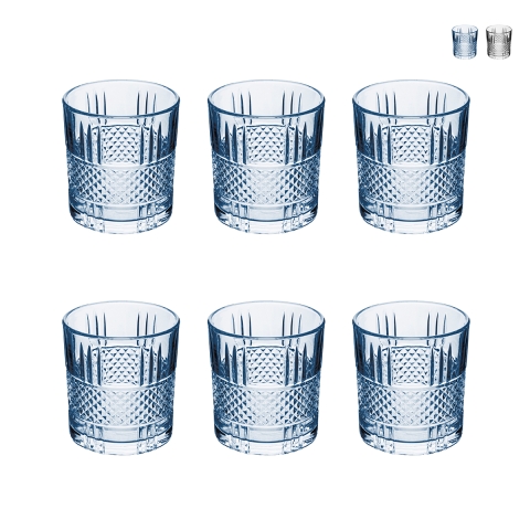 Juego de 6 vasos de vidrio decorado para agua 340 ml Dublin Promoción