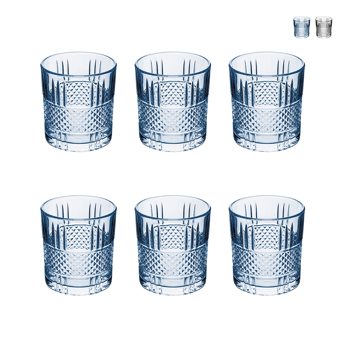 Juego de 6 vasos de vidrio decorado para agua 340 ml Dublin Promoción Juego de 6 vasos de vidrio decorado para agua 340 ml Dublin Promoción