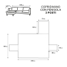 Funda para sofá 3 plazas con chaise longue reversible 240x305 cm Lupra 