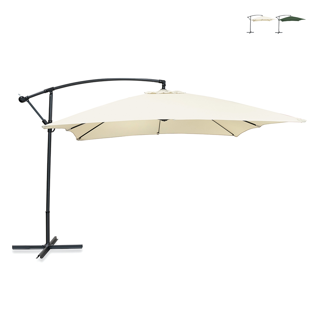 Sombrilla de jardín 3x3m con brazo lateral Kios