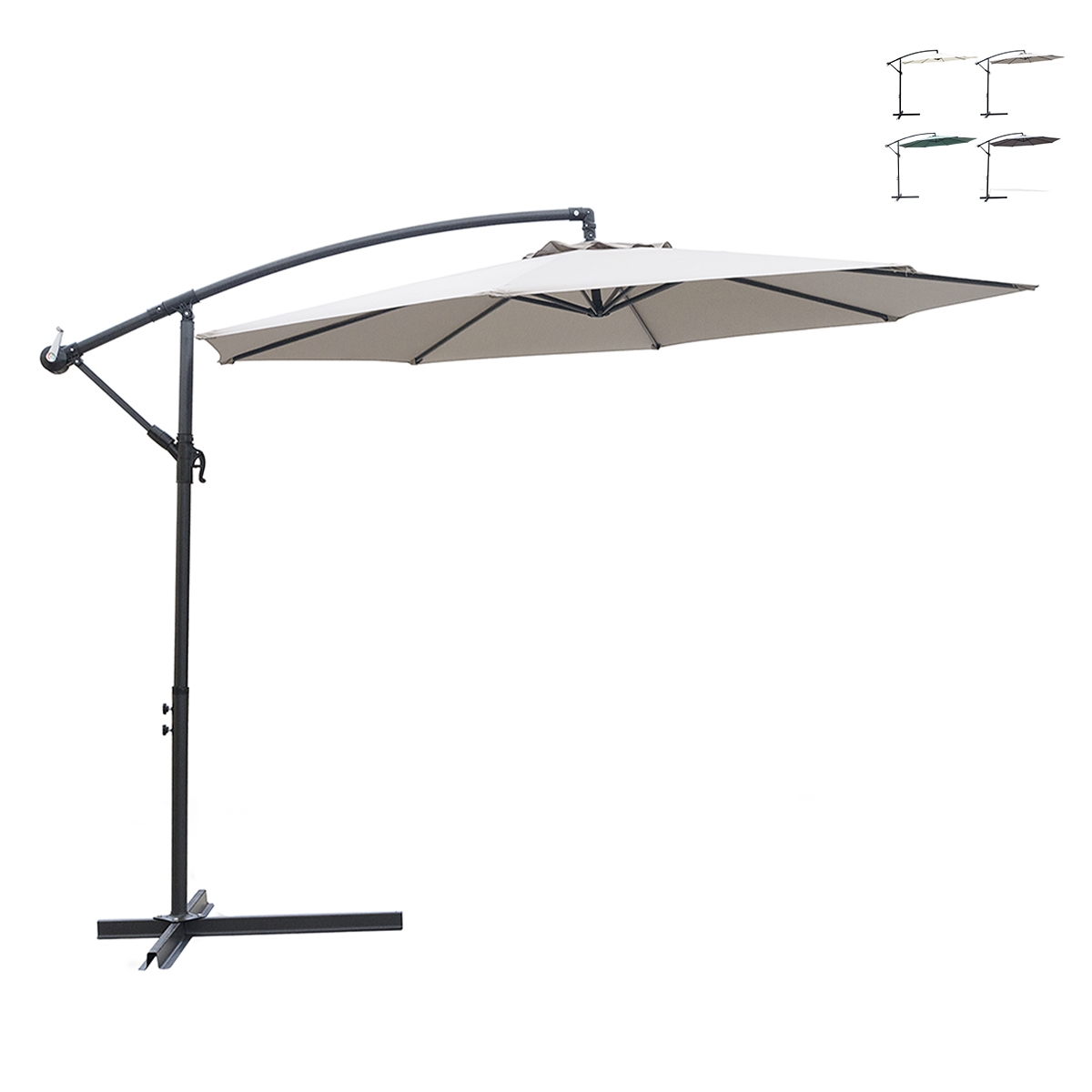 Parasol de jardín 3m con brazo lateral Kios