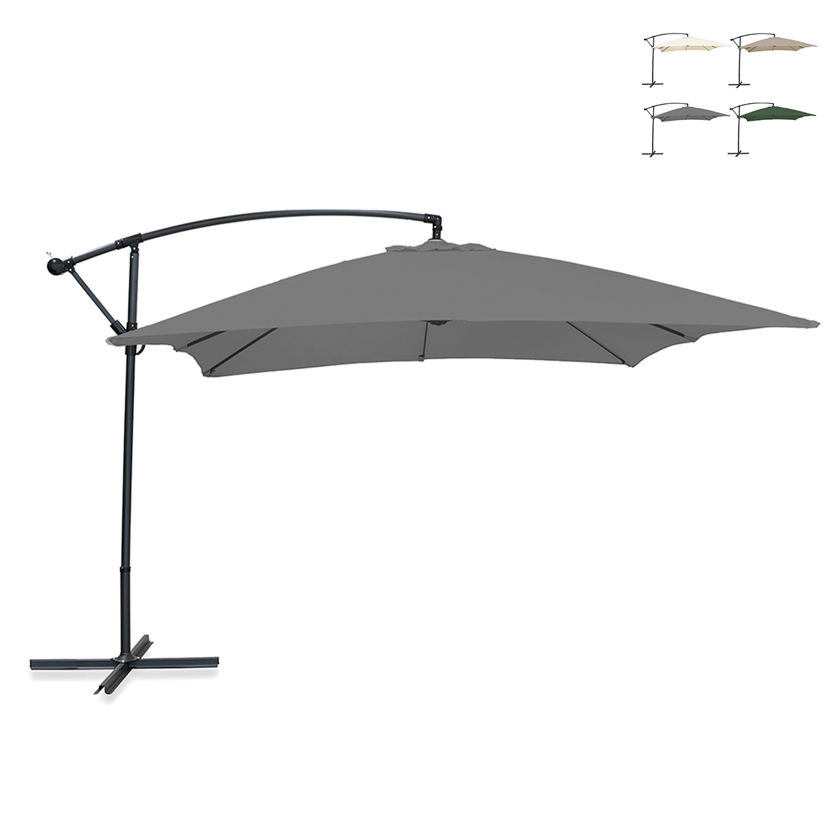 Sombrilla de jardín 3x2m con brazo lateral de acero Kios Oferta Sombrilla de jardín 3x2m con brazo lateral de acero Kios Oferta