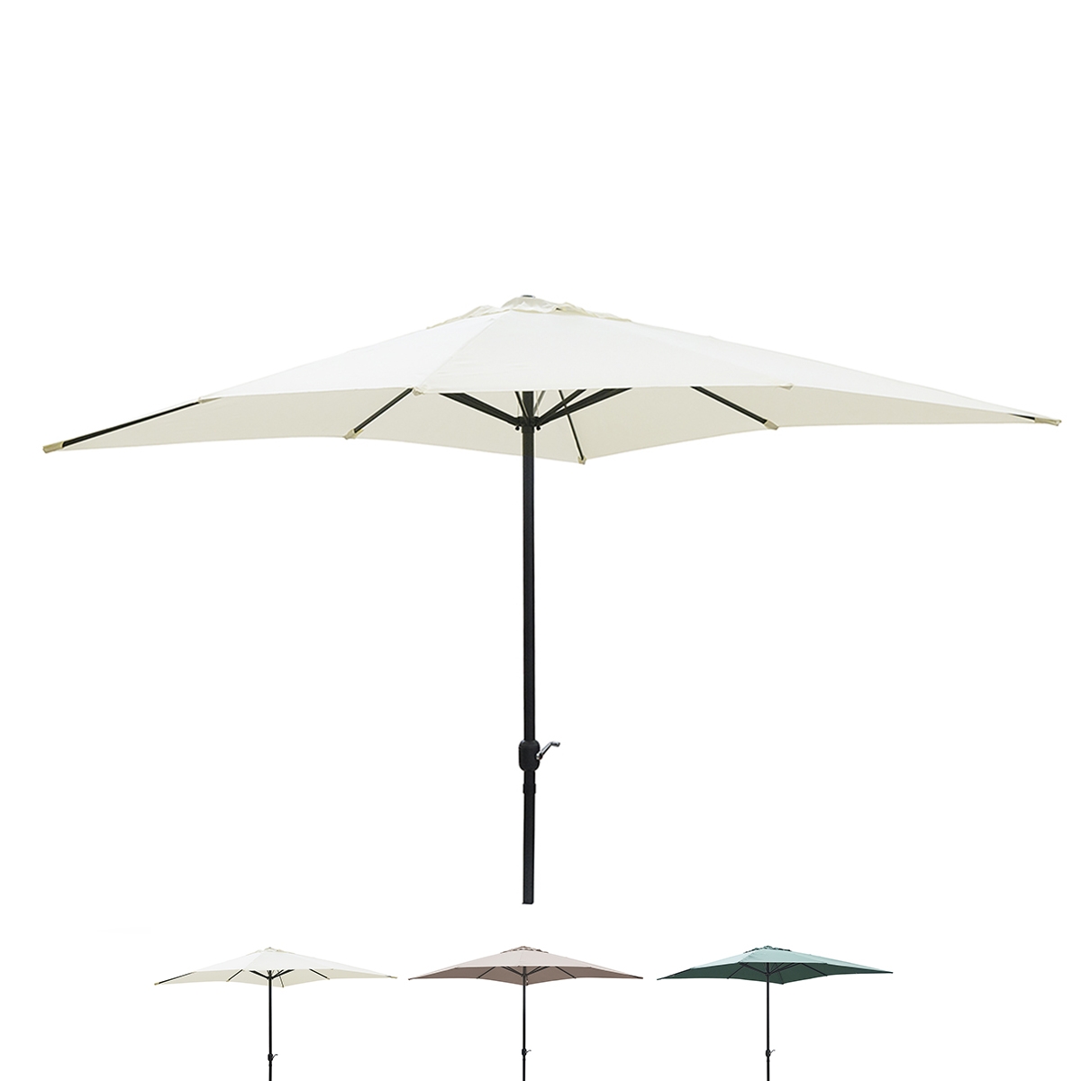 Parasol de jardín con poste central de acero 3x3 Cuba