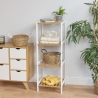 Mueble baño con 4 estantes de bambú y MDF Tavro Venta