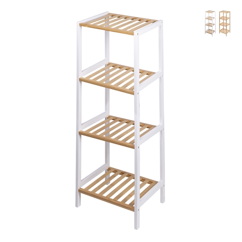 Mueble baño con 4 estantes de bambú y MDF Tavro Promoción