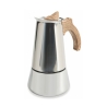 Cafetera moka de acero inoxidable para 2 tazas con mango efecto madera Riko Oferta