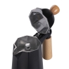 Cafetera moka negra de 4 tazas de aluminio con mango de madera Industry Venta