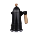 Cafetera moka negra de 4 tazas de aluminio con mango de madera Industry Promoción
