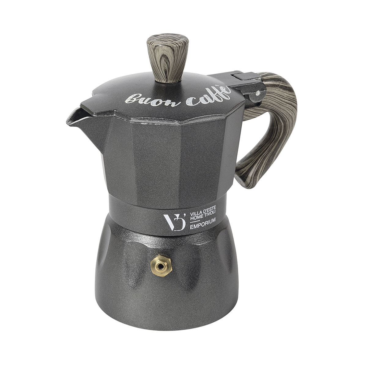 Cafetera moka para 6 tazas con mango efecto madera Buon Caffè Promoción