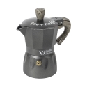 Cafetera 2 tazas de aleación de aluminio con mango efecto madera Buon Caffè Promoción