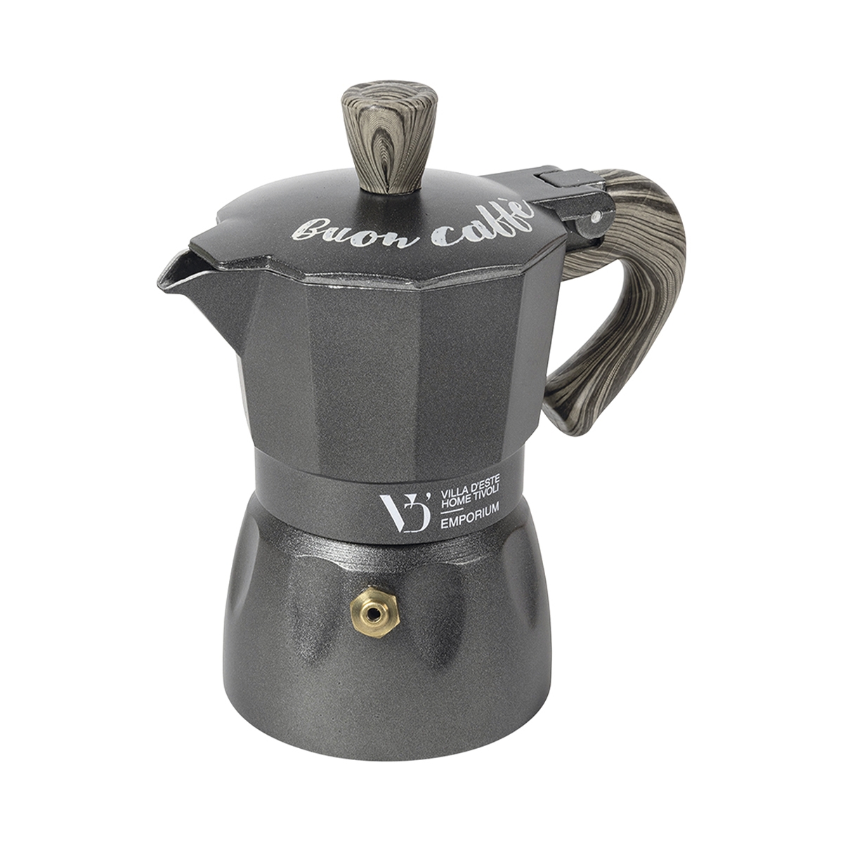 Cafetera moka clásica 1 taza con mango efecto madera Buon Caffè Promoción Cafetera moka clásica 1 taza con mango efecto madera Buon Caffè Promoción