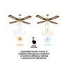 Ventilador de techo 4 aspas con luz y función reversible 70W Windy Venta
