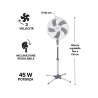 Ventilador de pie 3 velocidades 5 aspas altura ajustable ArticFresh Modelo