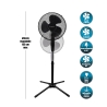 Ventilador de pie, base en cruz 3 velocidades 45 W 133cm ArticFresh Oferta