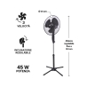 Ventilador de pie, base en cruz 3 velocidades 45 W 133cm ArticFresh Rebajas