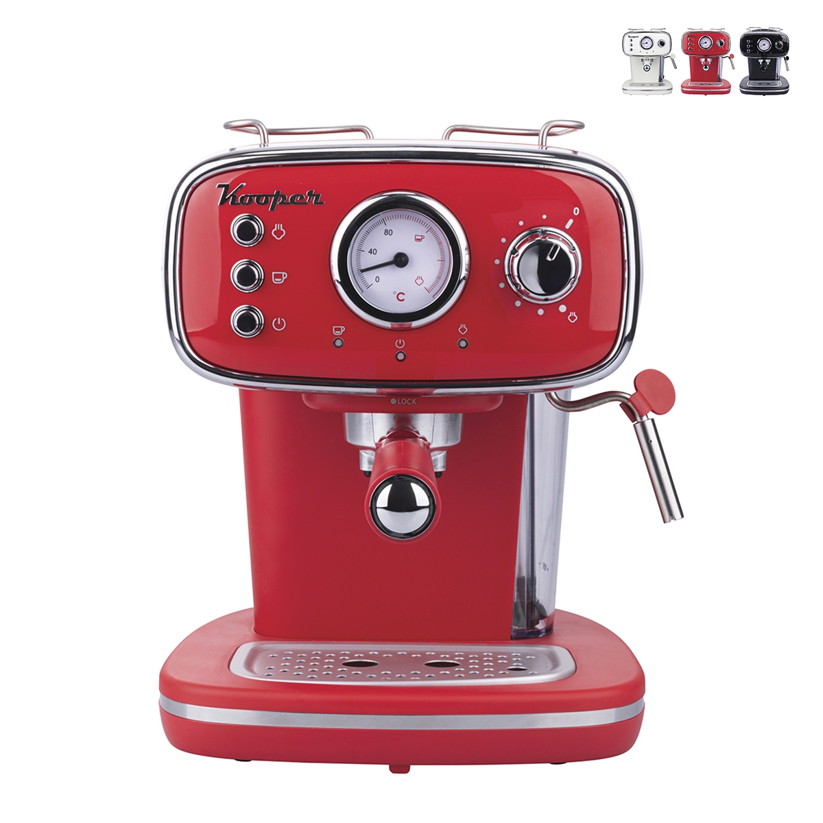 Cafetera espresso para café molido con lanza de vapor 15 bar 1100W Roki Promoción Cafetera espresso para café molido con lanza de vapor 15 bar 1100W Roki Promoción